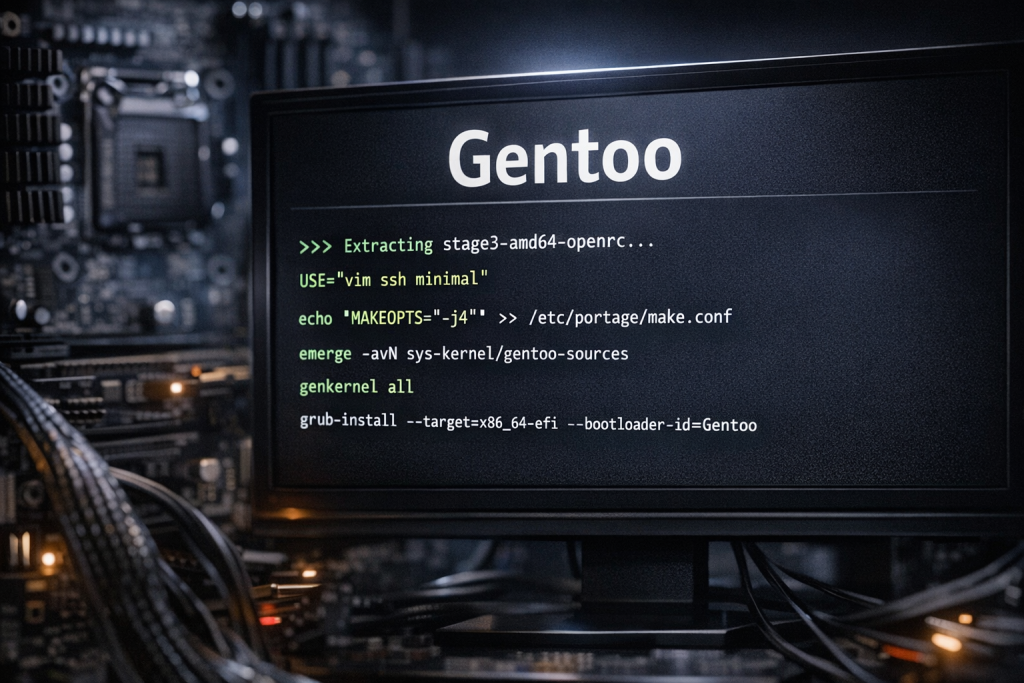 Установка Gentoo Linux вручную: терминал и сборка системы без инсталлятора