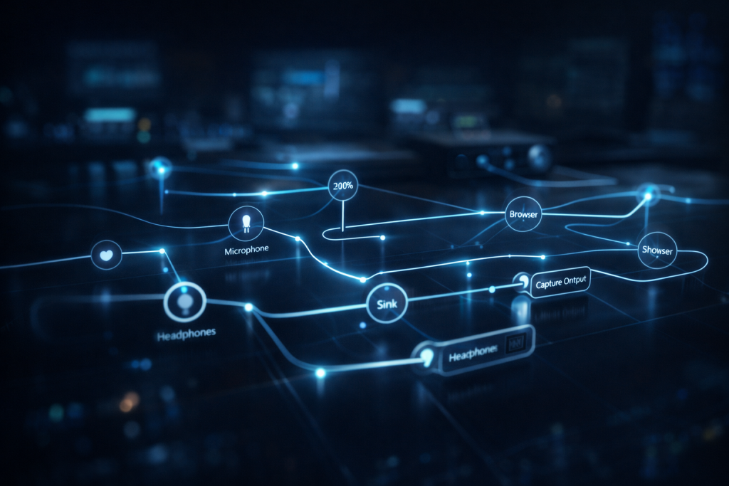 “Микрофон и интерфейс: настройка PipeWire”